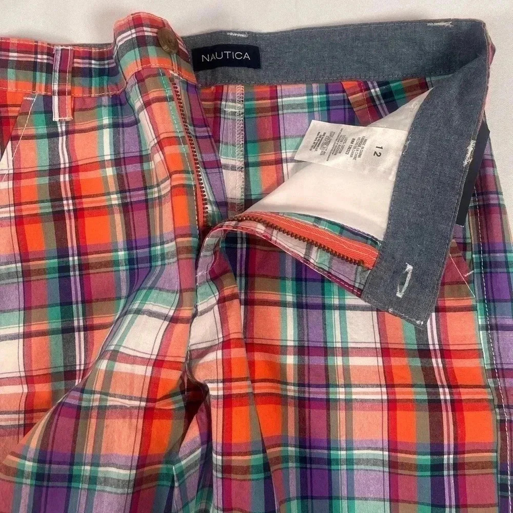 Nautica Plaid Bermuda Shorts Boys Size 12 NWT - Picture 3 of 5